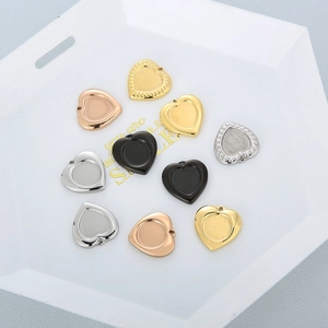 Heart Charms Stainless Steel Pendants For DIY Jewelry Making Necklace Accessories Polished Indented Edge Fashion Style