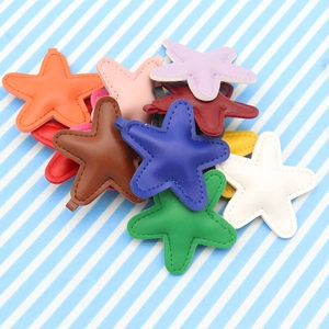 Star Shaped PU Leather Charms Colorful Padded Pendants For Bag Keychain DIY Accessories Stitching Design
