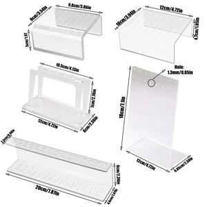 Dimensions détaillées des présentoirs en acrylique transparent pour bijoux de piercing
