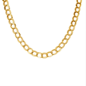 Collana a catena grossa dorata con maglie intrecciate lisce e testurizzate in stile punk