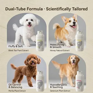 Shampoo professionale a doppia formula per cani e gatti con quattro estratti vegetali