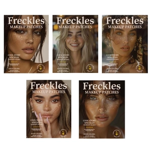 Eight-piece set of metallic waterproof freckle tattoo stickers in gold and silver star patterns
