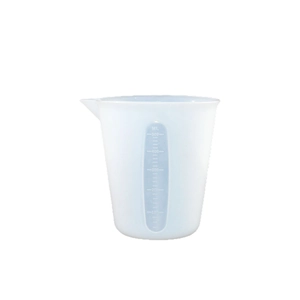 Translucent 500ml silicone measuring cup with clear scale marks for DIY craft making