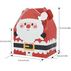 3D Santa Claus Christmas gift box with handle and dimensions 15.2x11.5x8.6cm