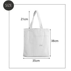 Christmas alphabet canvas tote bag measuring 35x38cm with 21cm handle height
