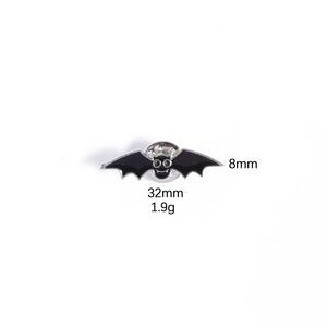 Cartoon black bat enamel brooch pin for Halloween with 32mm silver metal frame