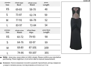 Detailed size guide table for women cutout halter ruffle top and split pants set