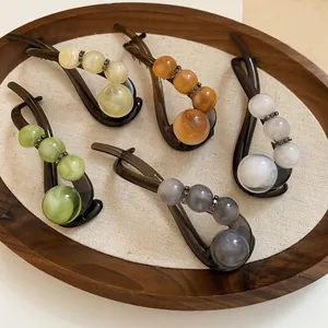 Fünfteiliges Set aus Acryl-Harz-Haarklammern mit Strasssteinen und schicken Farbverläufen