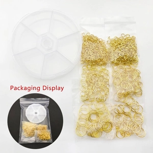 1010pcs gold open jump rings set with storage box for DIY jewelry making accessories