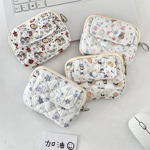 Quilted multi-functional mini card pouches with cute animal prints and secure zippers