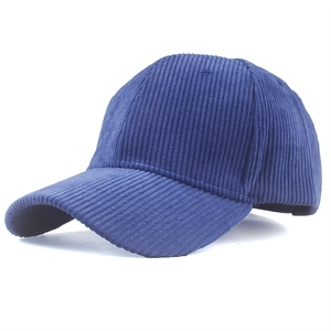 Classic blue corduroy baseball cap with a curved brim for a warm and vintage style