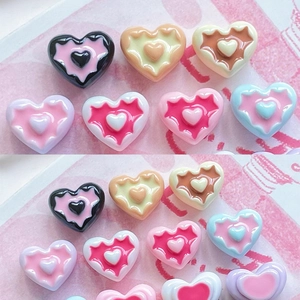 Mini colorful heart-shaped resin charms for DIY hair clips and nail art jewelry