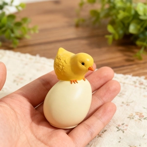 Easter chick emerging from eggshell resin mold DIY desktop ornament miniature statue