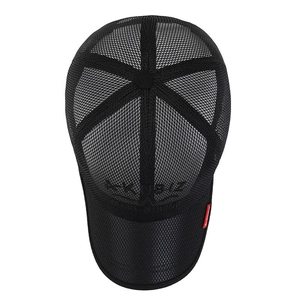 Breathable black mesh baseball cap with A-KUBIZ embroidery and adjustable sun visor
