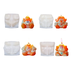 Silicone candle molds for warrior clown figurines with DIY finished wax results
