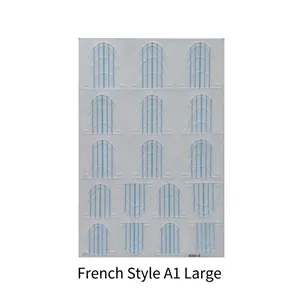Japanese style French A1 Large nail art stencils with blue grid lines 14pcs pack