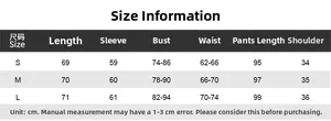 Detailed size chart for women striped high neck top and leggings sports two-piece set