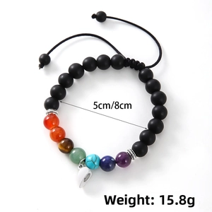 Détail de bracelets chakra magnétiques en cœur avec perles colorées, 15,8 g
