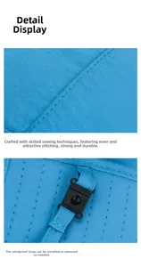 Detail view of uniform stitching and adjustable windproof buckle on kids sun hat