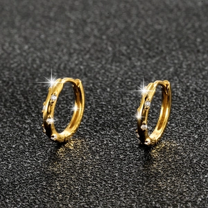 Elegant Circular Hoop Earrings 925 Sterling Silver Inlaid Cubic Zirconia Classic Geometric Jewelry For Women