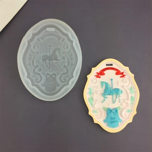 Moule en silicone carrousel pour pendentifs en plâtre et décorations en chocolat DIY