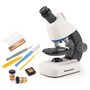 Portable children's microscope kit for science education with full lab accessories