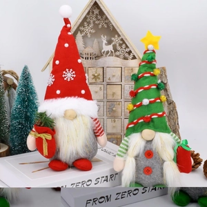 Christmas Gnomes Decorations Plush Tomte Faceless Doll Ornament Handmade Felt Fabric Nordic Scandinavian Style Desktop