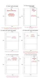 Detailed measurement chart for high-transparency A4/A5 binder sleeves and photo pocket inserts