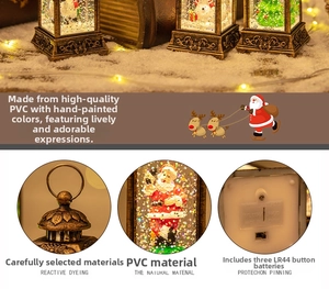 Detail of Christmas lantern with PVC material and LR44 battery compartment