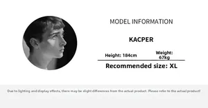 Guía de tallas para pantalones cargo con modelo Kacper, 184cm, talla XL