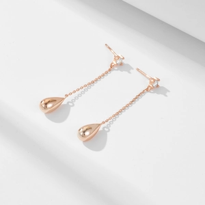 Waterdrop Long Tassel Drop Earrings With 925 Sterling Silver Earring Post Cubic Zirconia Dangle Elegant Women Jewelry