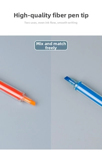 Detail of fiber tip highlighters showing smooth ink flow and syringe design style