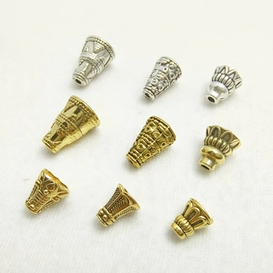 Vintage Alloy Bead Caps Flower Support Tassel End Caps Embossed Pattern DIY Jewelry Making Finding