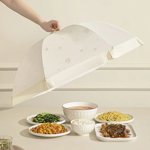 Couvercle Alimentaire En Maille Pliable Parapluie Respirant Antipoussière Anti Mouches Pour Table À Manger Cuisine Motif Toque