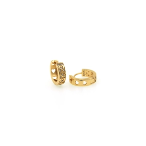 Elegant 18K gold plated heart hoop earrings with micro-set cubic zirconia stones