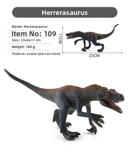 Detailed Herrerasaurus dinosaur model 23x11cm with movable jaw and realistic texture