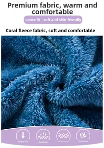 Close-up of soft navy blue coral fleece fabric texture for kids thermal loungewear