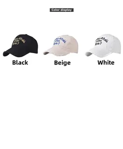 Detailed comparison of washed baseball caps featuring distressed edges and embroidery