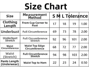 Detailed size chart for solid color halter bikini set covering S, M, and L dimensions