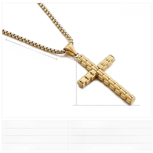 Spécifications détaillées de la taille du collier croix en acier inoxydable, poids et dimensions