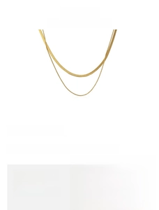 Detailed size chart for 18K gold plated titanium steel double layer blade chain necklace