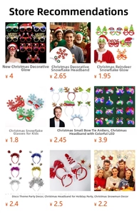 Detaillierte Sammlung festlicher Weihnachts-Stirnbänder und LED-Brillen für Partydeko