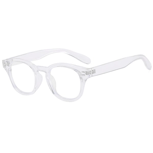 Classic transparent oval sunglasses with retro round frame and double nail detail