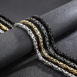 Men hip-hop stainless steel link chain bracelet available in silver gold and black finishes