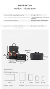 Detailed view of black quilted drawstring bucket backpack and matching small envelope pouch