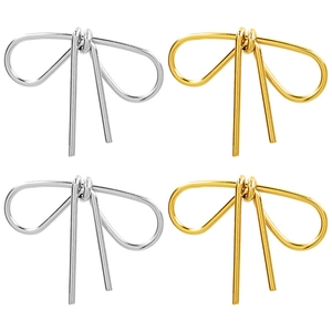 Collier Pendentif Nœud Papillon Acier Inoxydable 304 Plaqué Or 18K Bijoux Minimalistes Inaltérables Accessoire Mode Femme