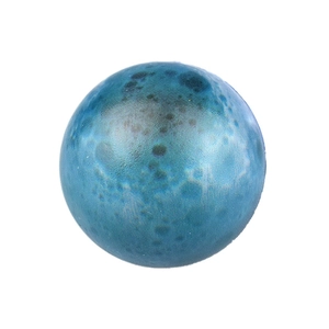 Macro view of solar system stress ball Neptune with detailed blue metallic pearl finish