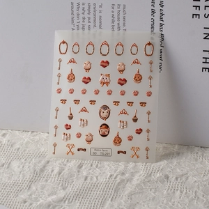 5D Embossed Nail Art Stickers Retro Farm Cartoon Rabbit Pig DIY Manicure Decorative Decals Self Adhesive