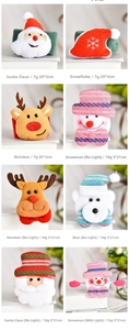 Collection of plush Christmas snap bracelets featuring Santa, Reindeer and Snowman designs
