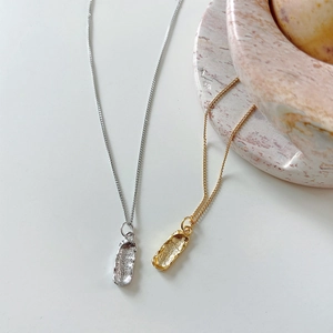 Irregular textured oval pendant necklaces in gold and silver finish 925 sterling silver